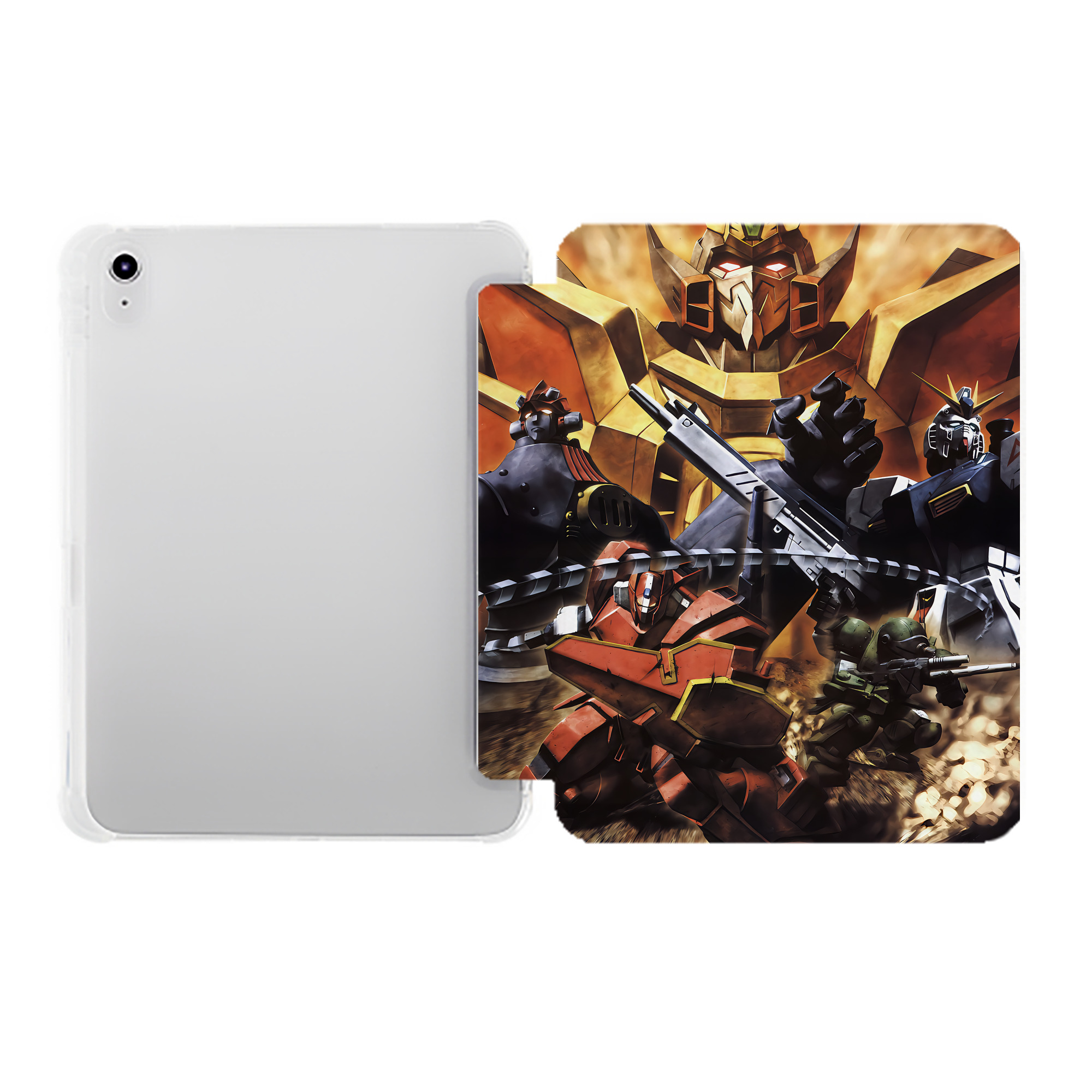 （画像用） 機動戦士ガンダム Mobile Suit Gundam IPad ケース ペン収納付き 三つ折りスタンド PUレザー×シリコン 対応機種9.5/10.5/10.9インチ